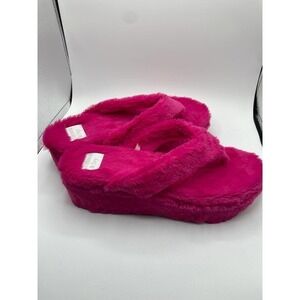 📩🎀🛍️2 for $20📩Womens Platform Wedge Slipper Faux Pink Size 10